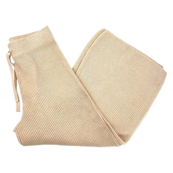 A.L.C. Cream Knit Wide Leg Hi-Rise PantsNew With Tags